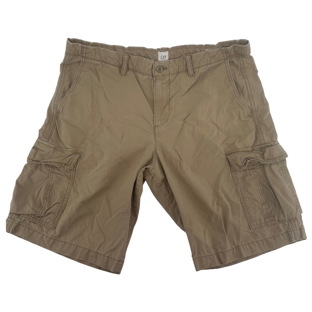 Gap Cargo Shorts Mens 34 Khaki Tan Cotton‎ Utility Baggy Hiking Distressed Y2K